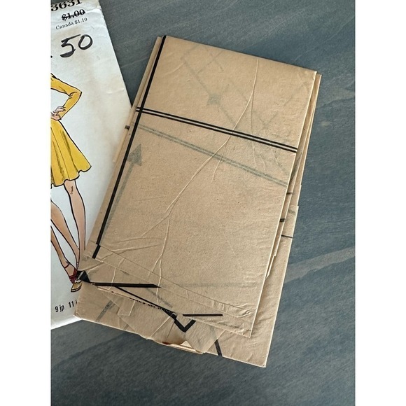 Butterick Vintage Uncut Junior Petite and Junior Dress Size 9 Pattern No 3631 - Picture 7 of 7